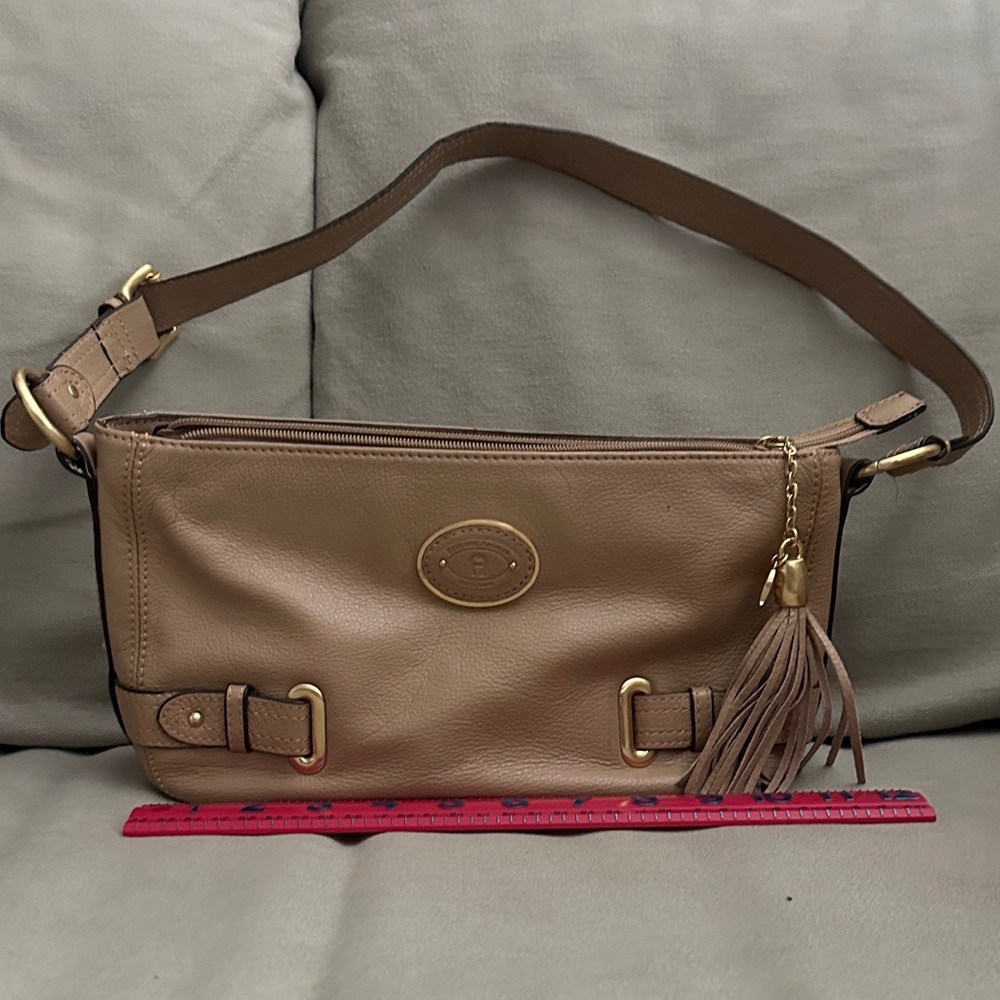 Etienne Aigner Tan Leather Shoulder Bag